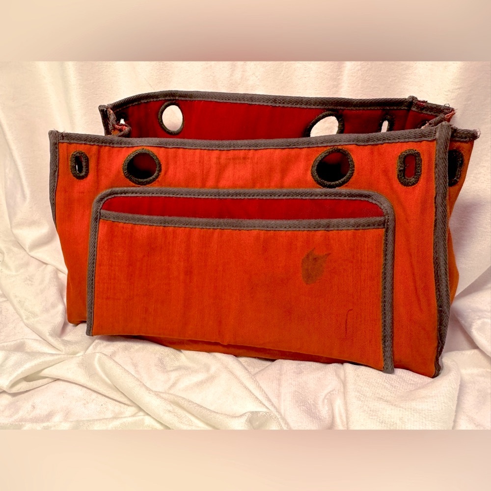 Hermès Herbag Cabas PM Reversible Orange Red Canvas Tote Authentic Hermès - Picture 12 of 16